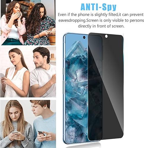 Miniatura 6 de Paquete de 2 + 2 protectores de pantalla de vidrio templado para Pixel 8 Pro (2 paquetes) + protector de lente de cámara (2 paquetes), película de