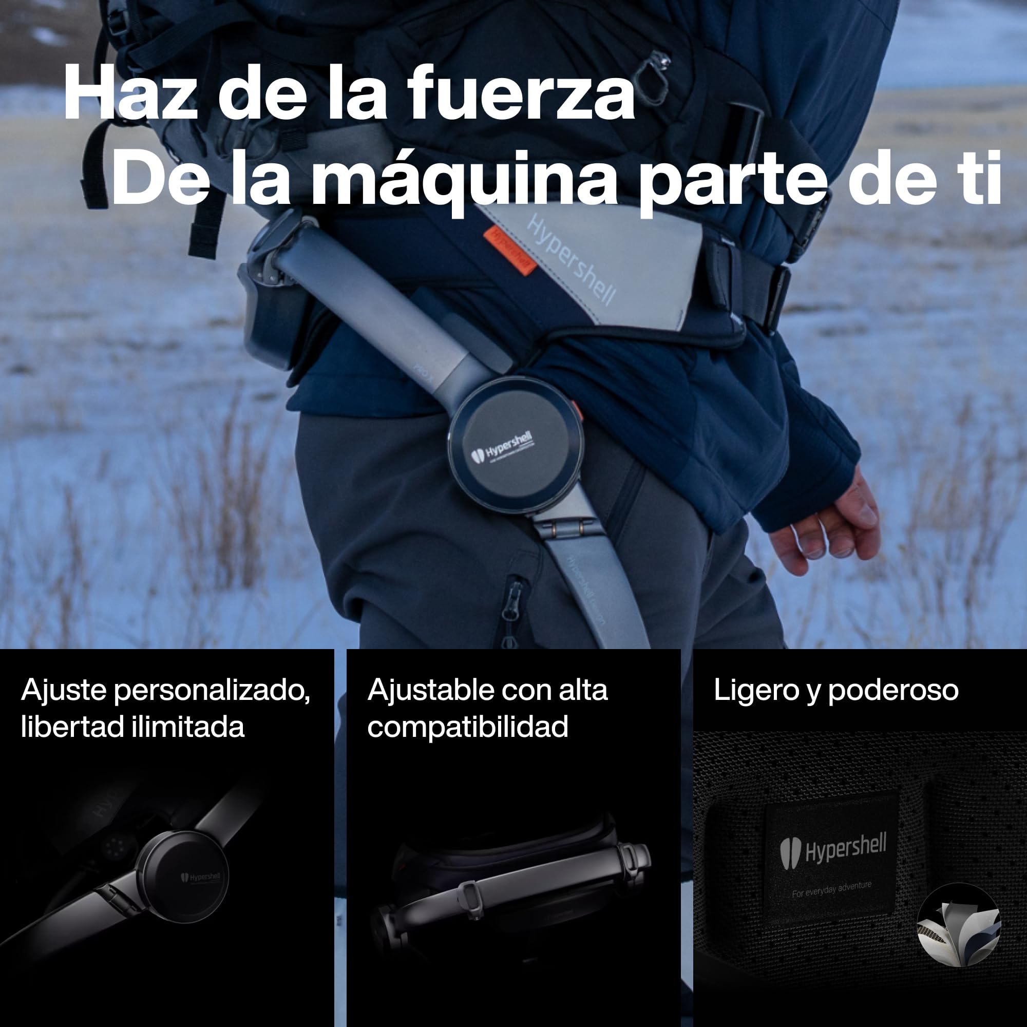 Hypershell X Carbon Exosquelette Connecté IA, Fibre de Carbone Ultra-Légère, Assistance Max 800W, Moteur IA Motion Engine Complet, Mobilité Avancée