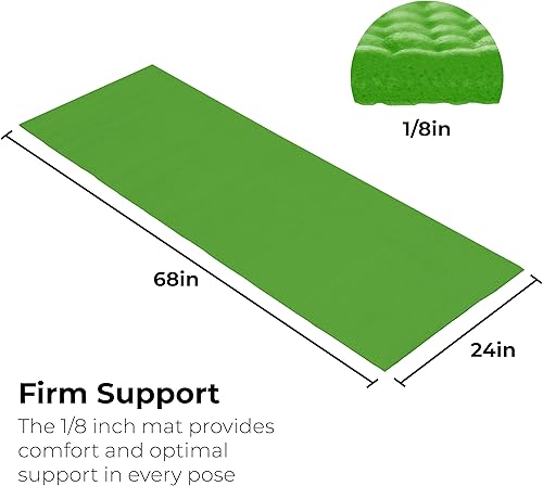 Miniatura 4 de Hello Fit Paquete de 10 tapetes de yoga antideslizantes de 68 x 24 pulgadas, tapete de gimnasio de 0.157 in de grosor para fitness y estiramiento,