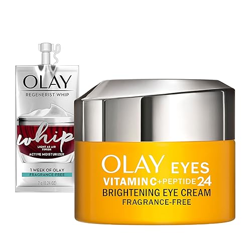 Olay Crema para ojos de vitamina C péptido 24 sin fragancia 05 onzas crema hidratante para la cara de látigo juego de regalo de tamaño de prueba