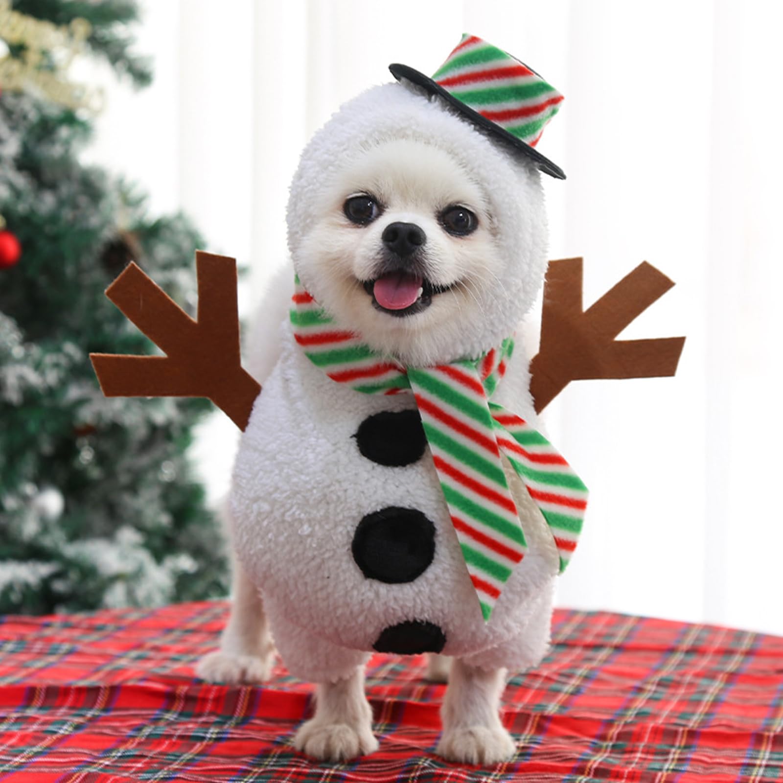 Amazon | ペット 服 猫 犬 着ぐるみ 犬の服 雪だるま サンタ 