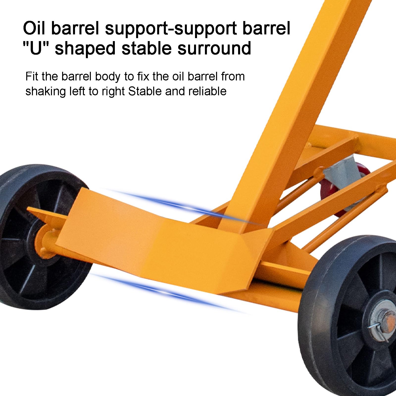 Carrello per Fusti di Petrolio, Carrello in Acciaio Inclinabile, con Ruote in Nylon, con Gancio per Campanello e Barra di Supporto, per Uso Industriale