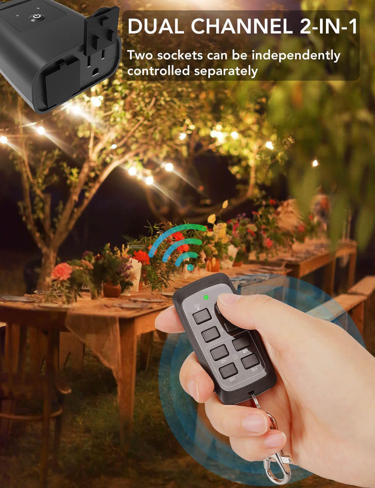 Countdown Timer 2-4-6-8 Hours Gmornxen Outdoor Timer Outlet ...