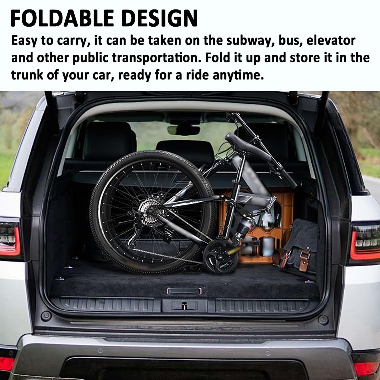 Bicicleta De Montaña Plegable De 24 Y 26 Pulgadas, 21 Velocidades, Frenos De Disco Dobles, Ruedas De Radios Y Suspensión Doble para Hombres Y Mujeres Adultos