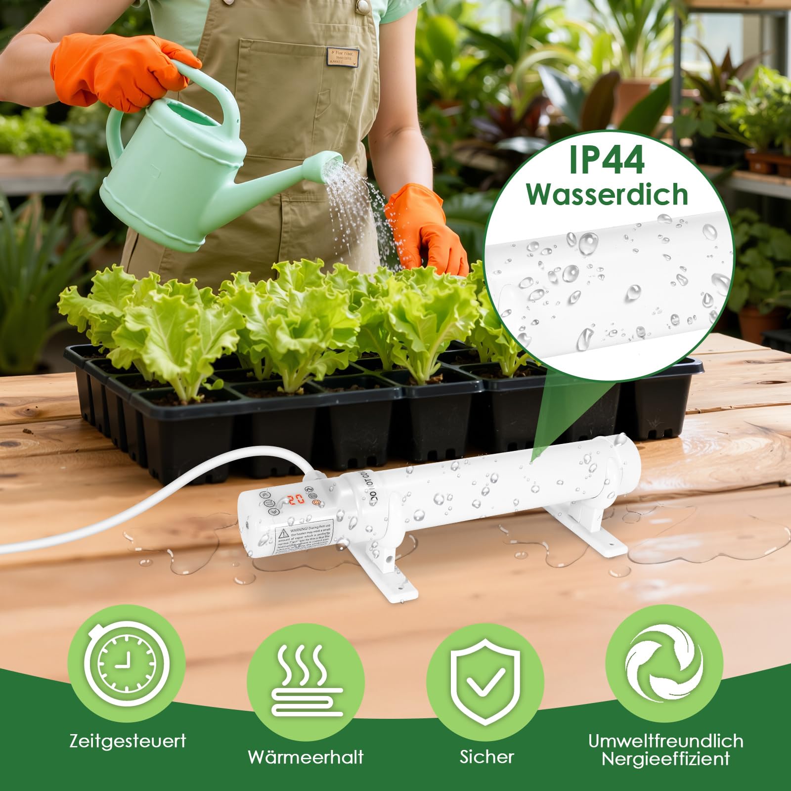 Chauffage de serre 120 W avec capteur de température