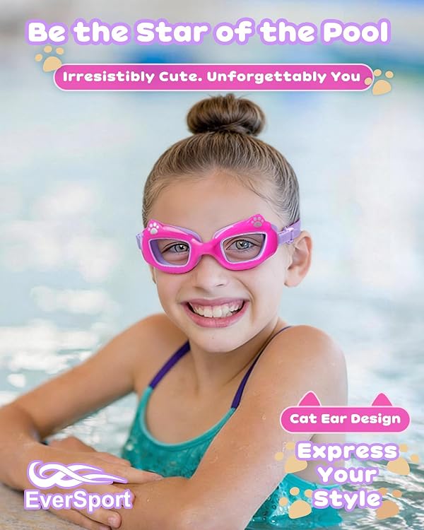 Kids Swim Goggles 2 Pack 3-14 6-14 3-6 4-7 8-12 8-14 Boys Girls Toddler by EverSport - Used condition - Image 7