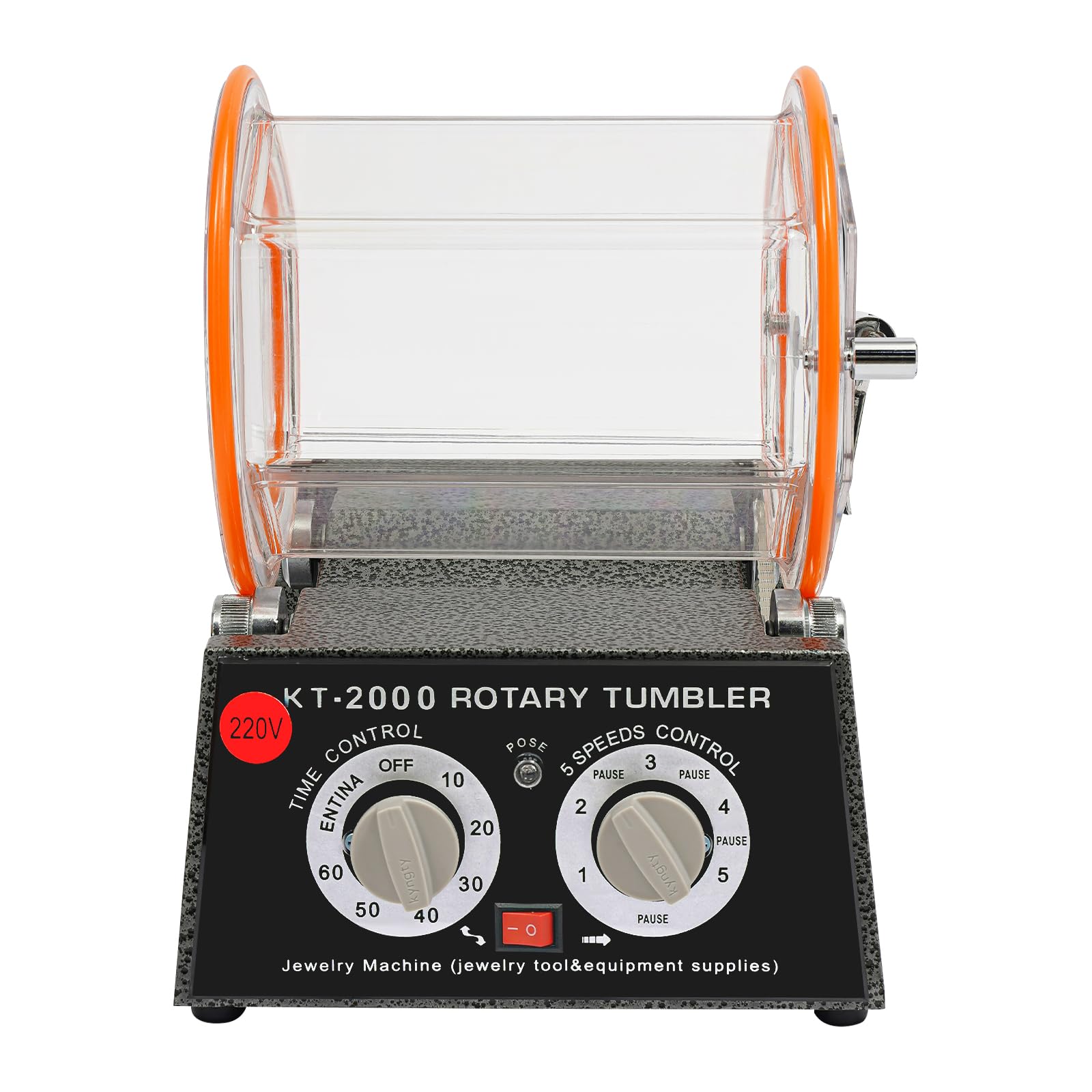 Máquina Pulidora para joyas tambor de bolas rotativo de joyas 150W, tumbler rotativo para bisutería de joyas con temporizador y control de 5 velocidades, pulido de anillos y collares