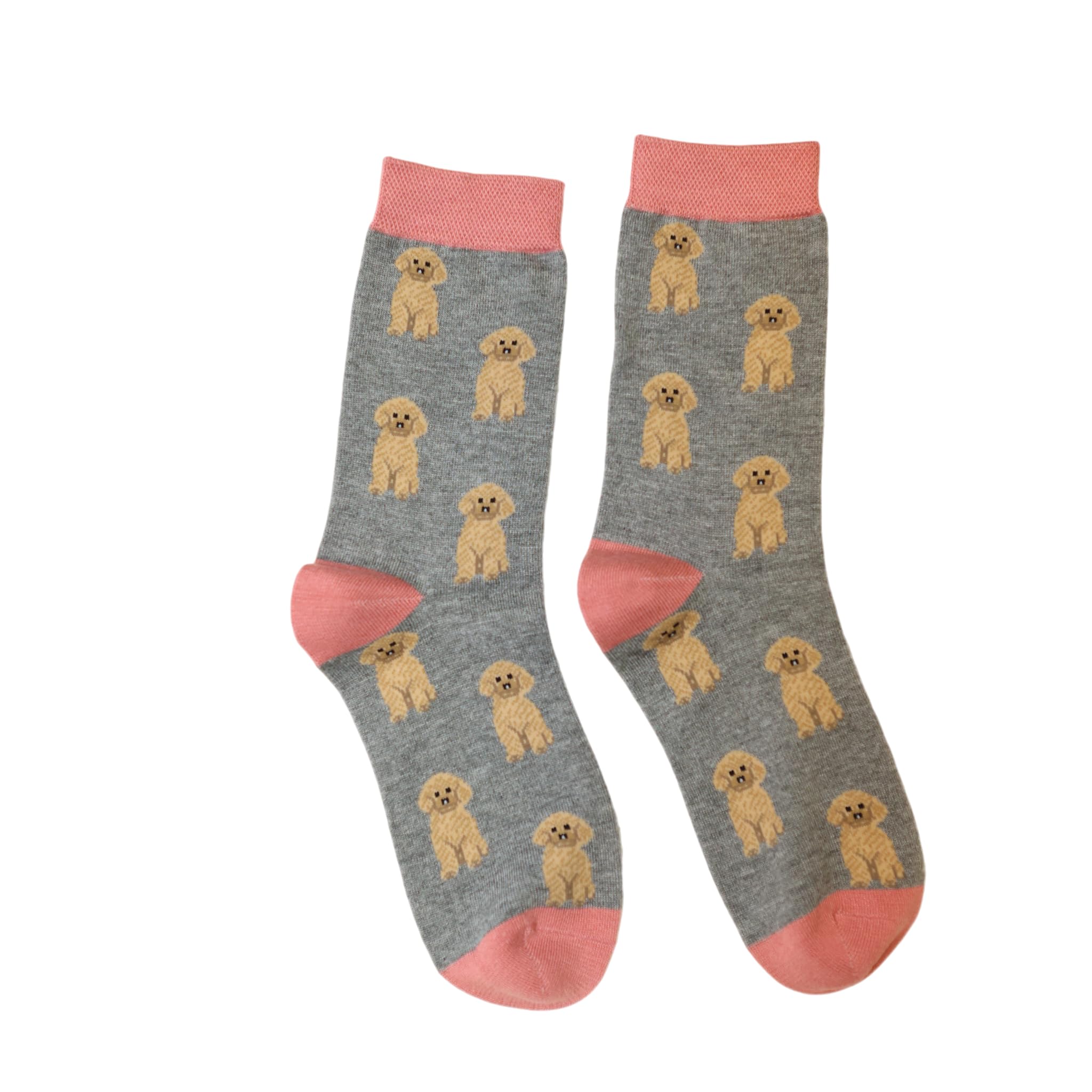 Jess & Lou Women's Bamboo Socks - Grey Cute Cockapoo