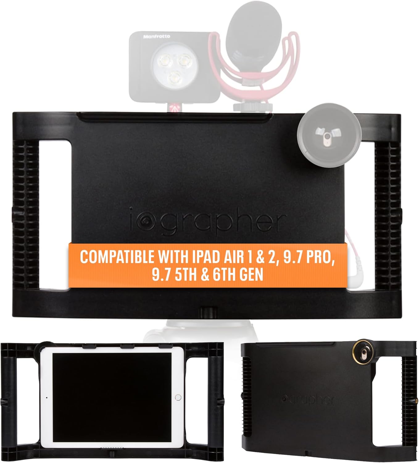iOgrapher Filmmaking Case for iPad 9.7 - Fits iPad Air 1 & 2, 9.7 Pro, 9.7 5th & 6th Generation
