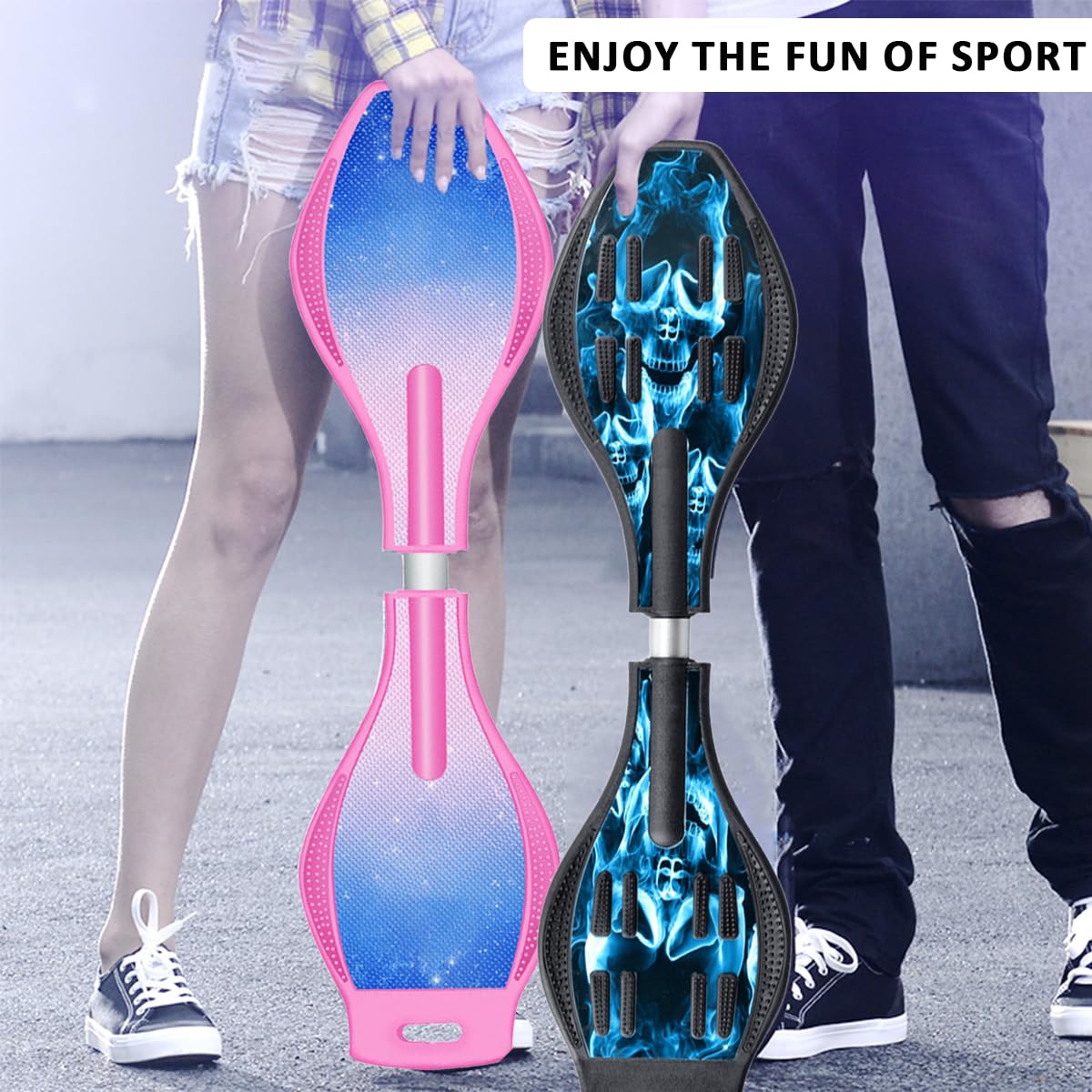 ERNAN Waveboard, Roulette de Surf pour Enfants,Waveboard Charge Max 100 kg, Planche de Castor avec Roues légères pour Enfants et Adolescent