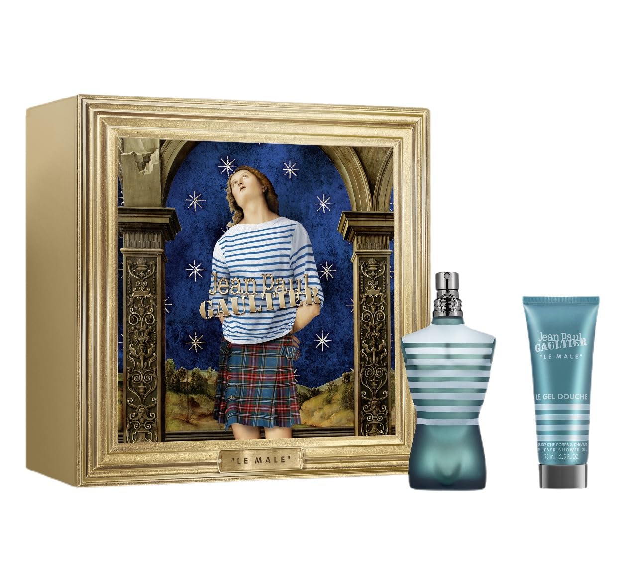 Jean Paul Gaultier Le Male Eau de Toilette 75ml Gift Set 2022 (Contains 75ml EDT, 150ml Shower Gel & 10ml Travel Spray), Pack of 1