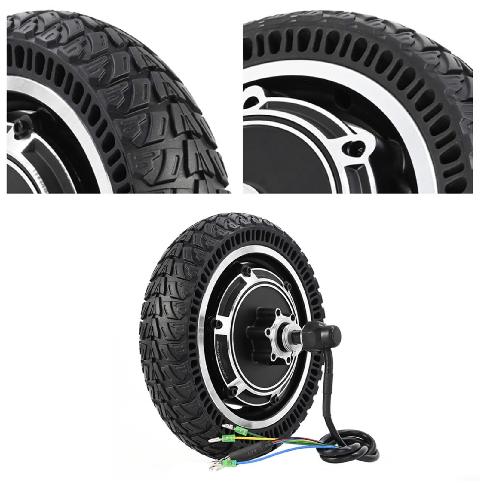 Rueda de motor eléctrico de 48 V y 500 W para neumáticos de la serie Kugoo de 10 pulgadas, bajo ruido, alta resistencia, goma de metal, pieza de bricolaje para montar al aire libre