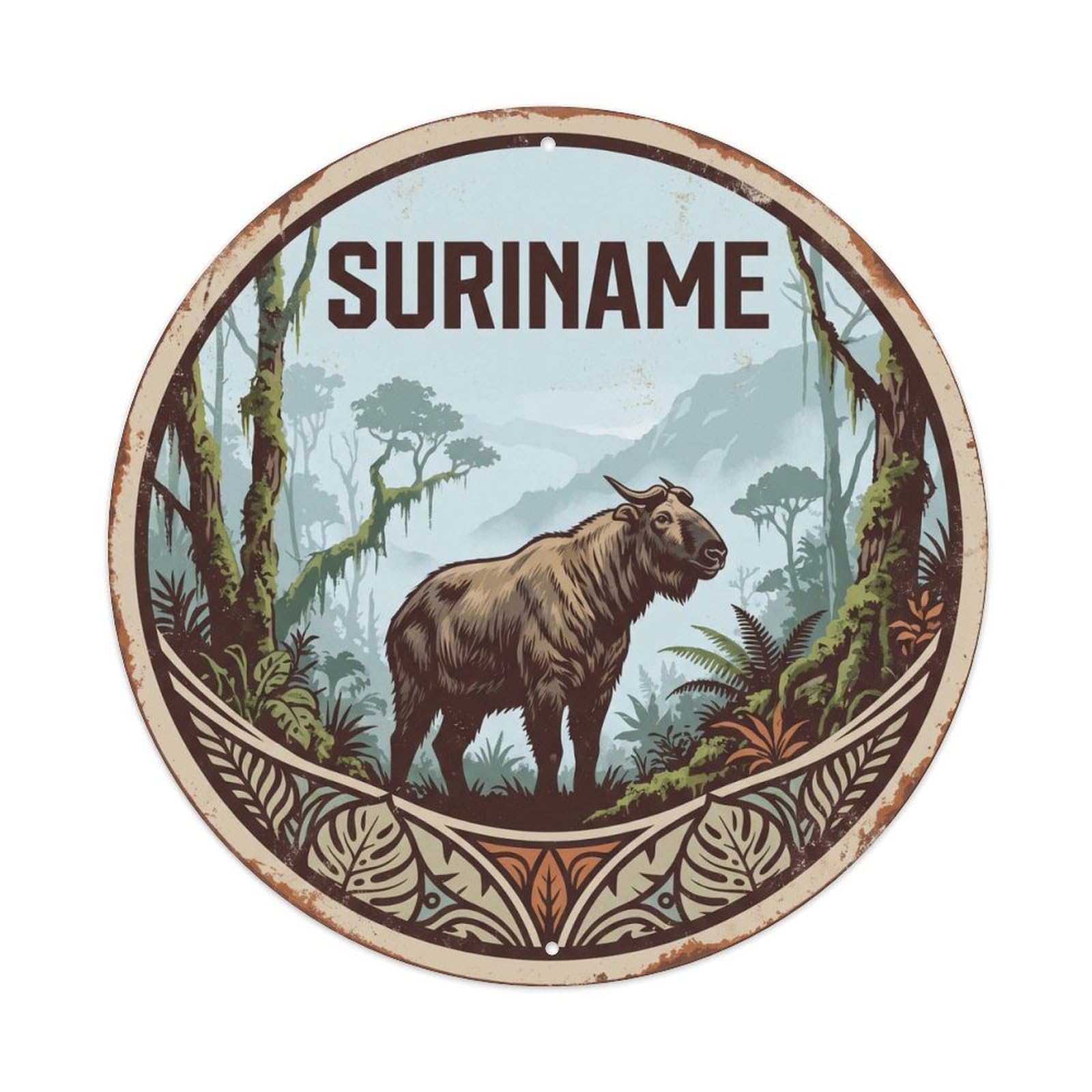 Suriname Takin Cloud Forest Metal Tin Sign
