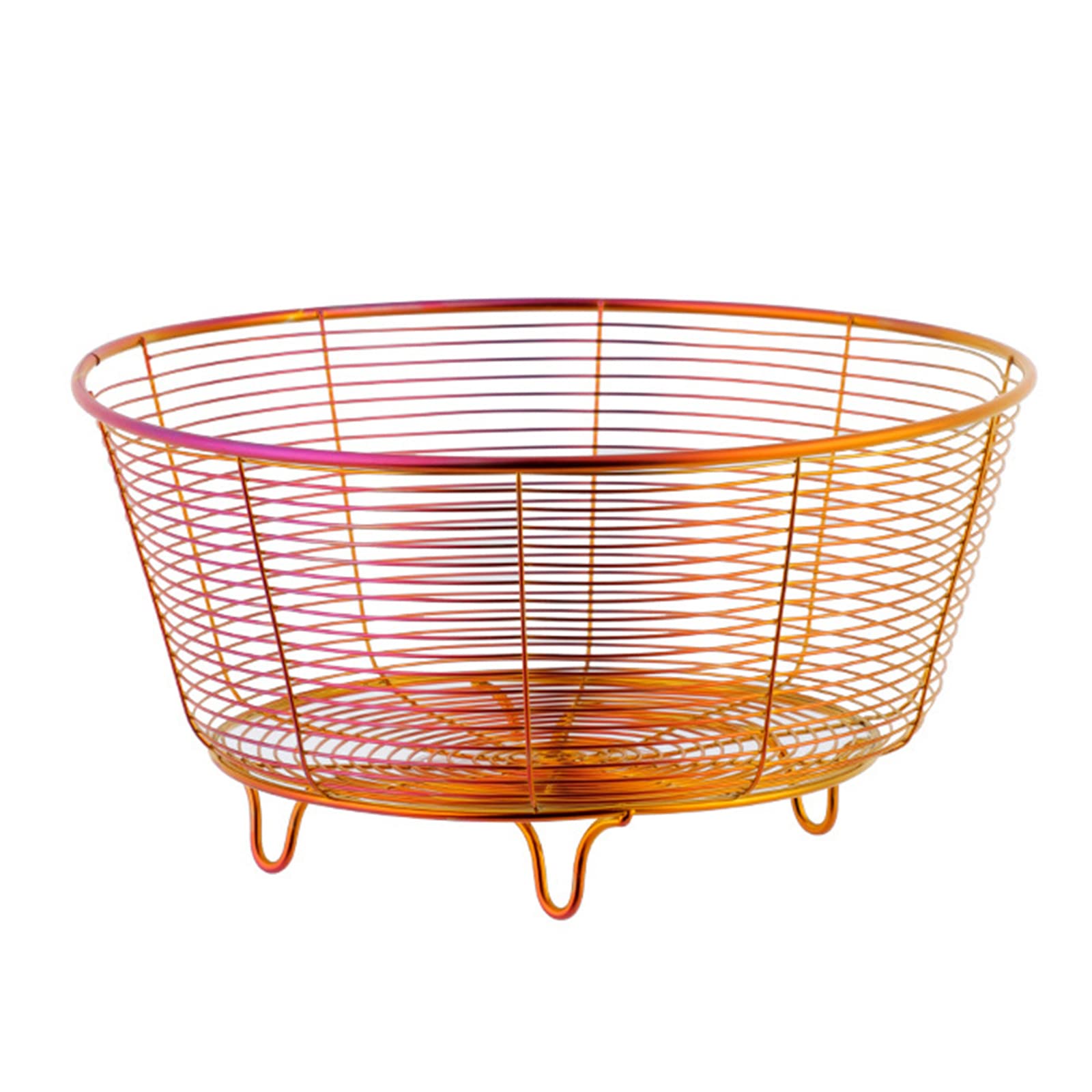 Jazuaiao Metal Wire Fruit Plate Kitchen Living Room Basket Kitchen Drain Rack Fruit Vegetable Container Holder Tray Storage Basket Blanket Hanging for Arrangements Christmas Counter Gifts