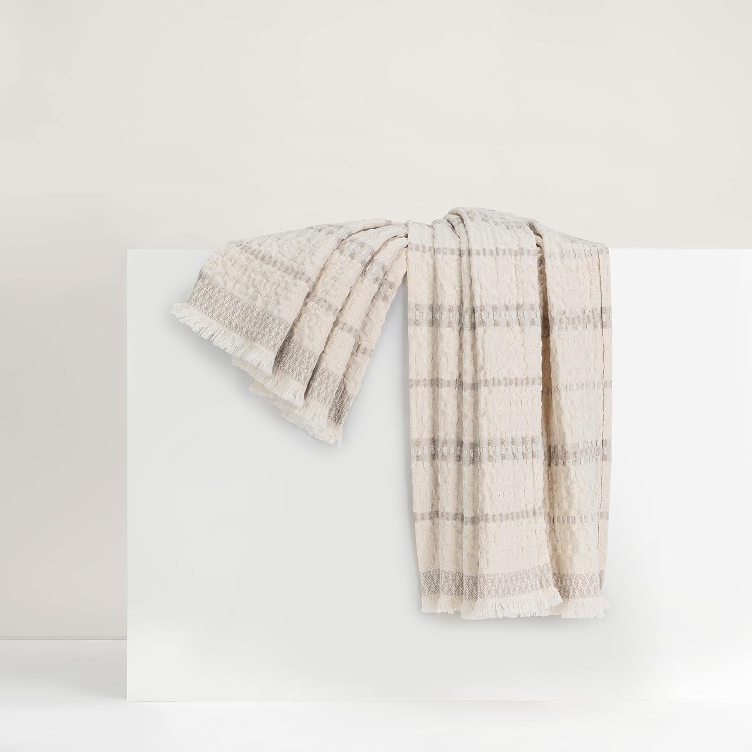 Lands Downunder Taupe Lisbon Cotton Throw