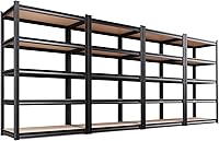 Vista 17 de Estantería de garaje de 71 pulgadas de alto, estantes de almacenamiento de 5 niveles, metal resistente, estante ajustable de acero para almacén