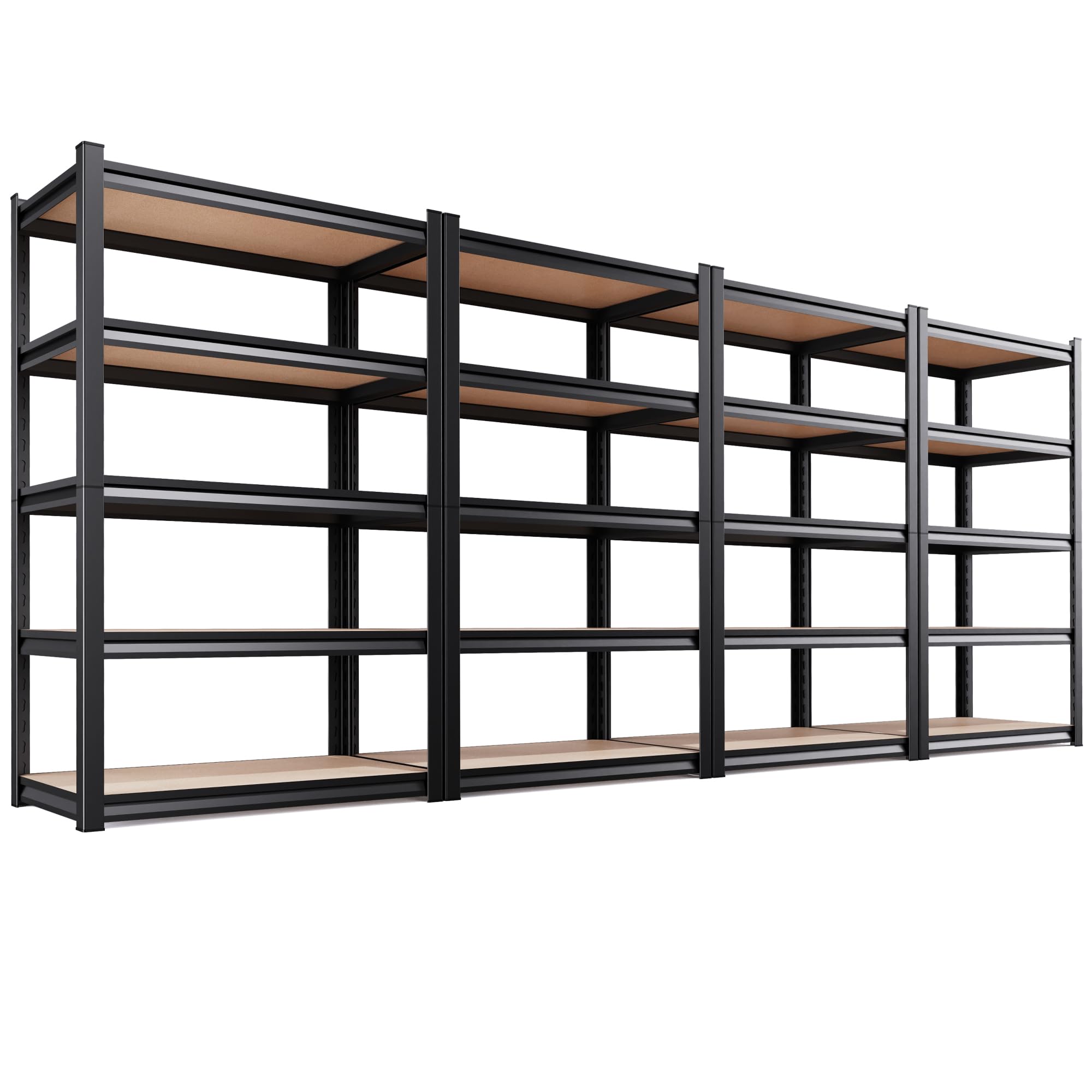4-Pack Garage Shelving for Large Storage &amp; Whole Home Organization, 78" H x 46" W x 20" D 5-Tier Adjustable Metal Storage Rack for Tools, Storage Bins, Bulk Items, Garage, Pantry &amp; Workshop