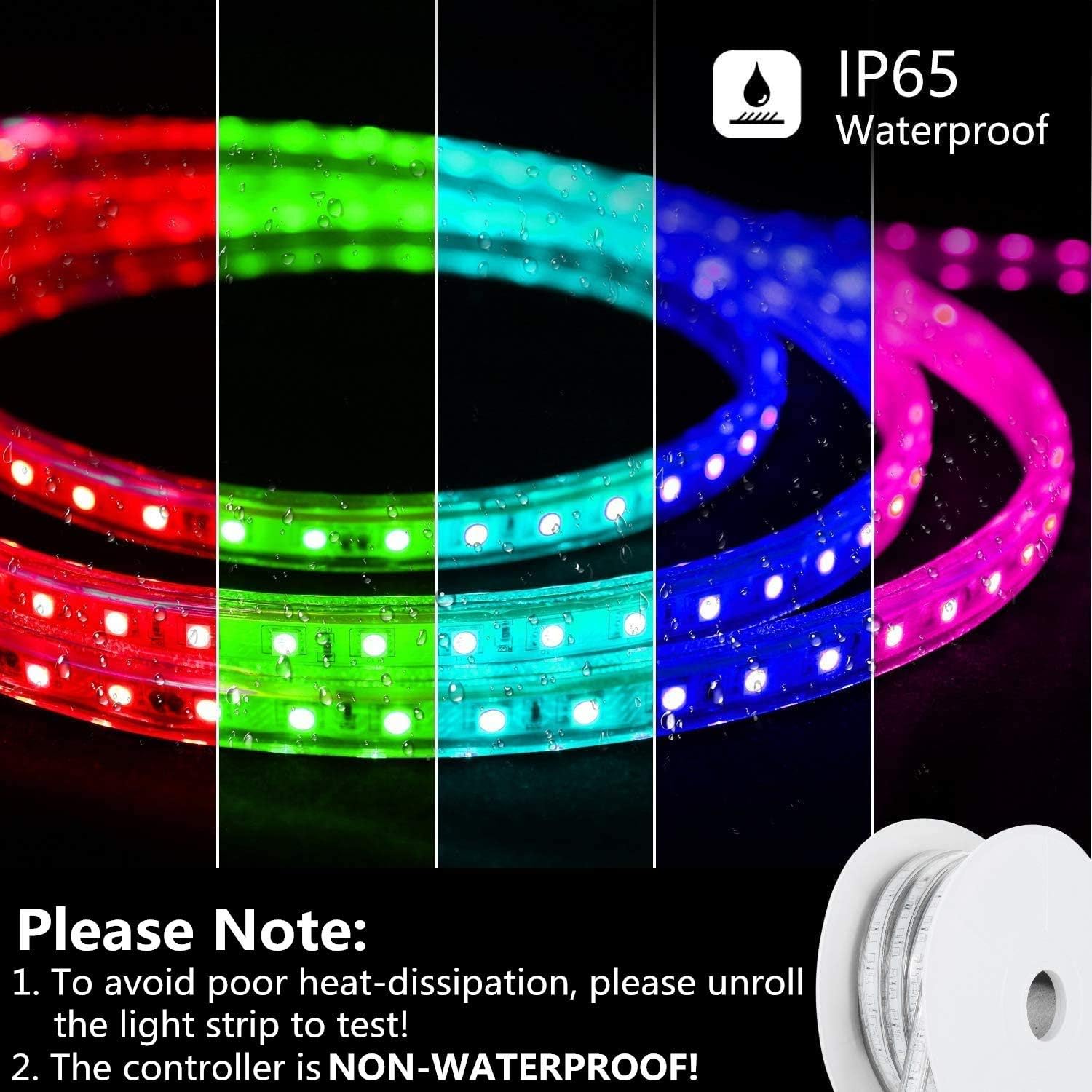 🔥 Flаѕh Sаlе Brillihood Flexible LED RGB Rope Light Strip, Multi Color Changing SMD 5050 LEDs, 110-120V AC, Dimmable, Waterproof, Indoor / Outdoor Rope Lighting + Remote Controller - (50m/164ft) Buу 1 gеt 1 🔥 Brillihood Flexible LED RGB Rope Light Strip, Multi Color Changing SMD 5050 LEDs, 110-120V AC, Dimmable, Waterproof, Indoor / Outdoor Rope Lighting + Remote Controller - (50m/164ft)
