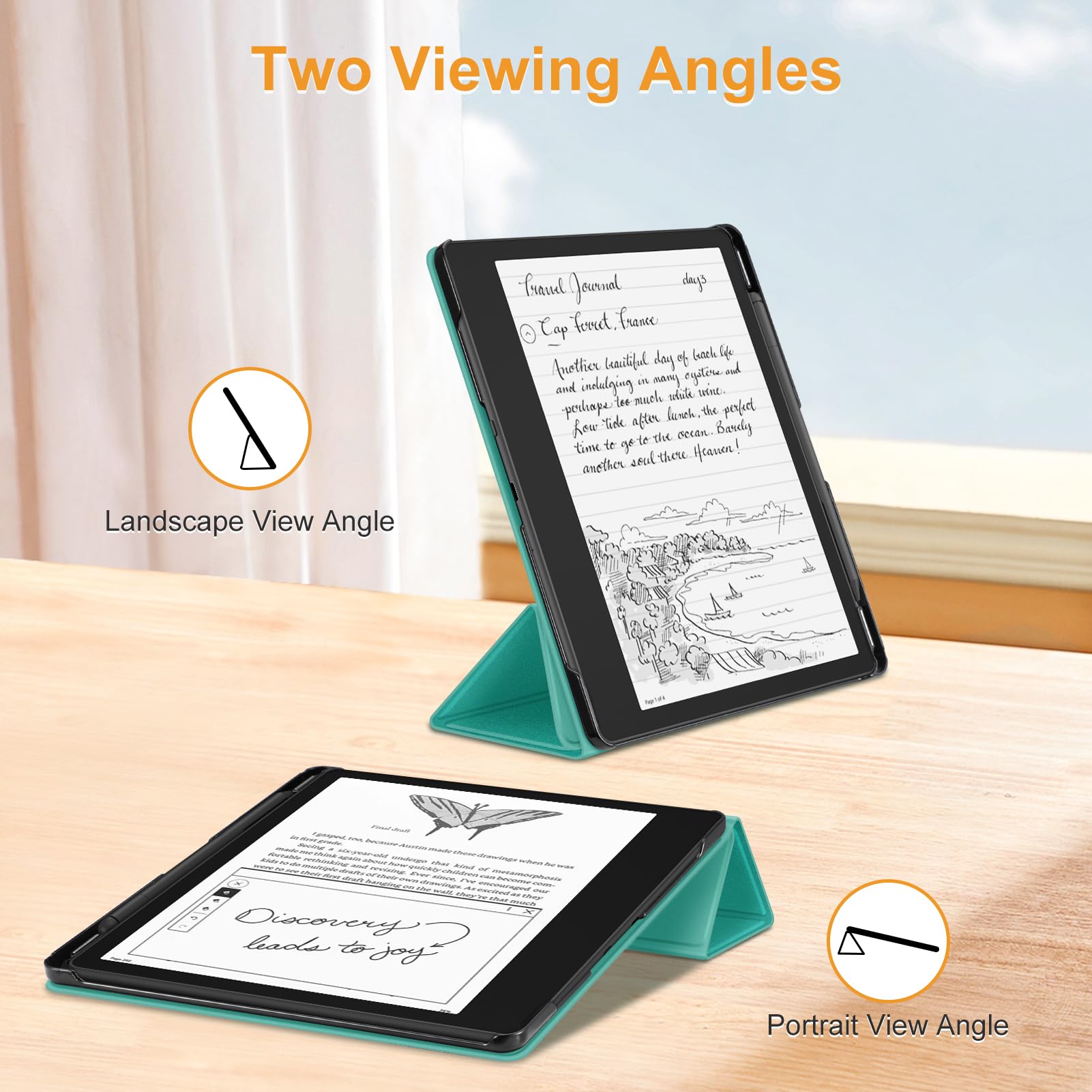 Fintie Etui do Kindle Scribe 2024/2022 - ultra cienkie, lekkie etui z uchwytem na długopis do Kindle Scribe 2024 o przekątnej ekranu 10,2", jadeitowa zieleń