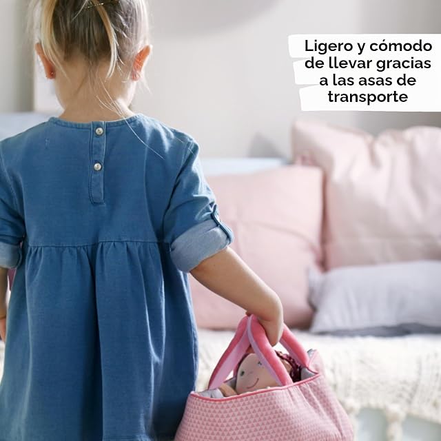 Foto 5 de 8 de HABA 305072 - Bolsa de Transporte para muñecas, Color Rojo Rosado, Accesorios para muñecas de bebé, Bolsa…