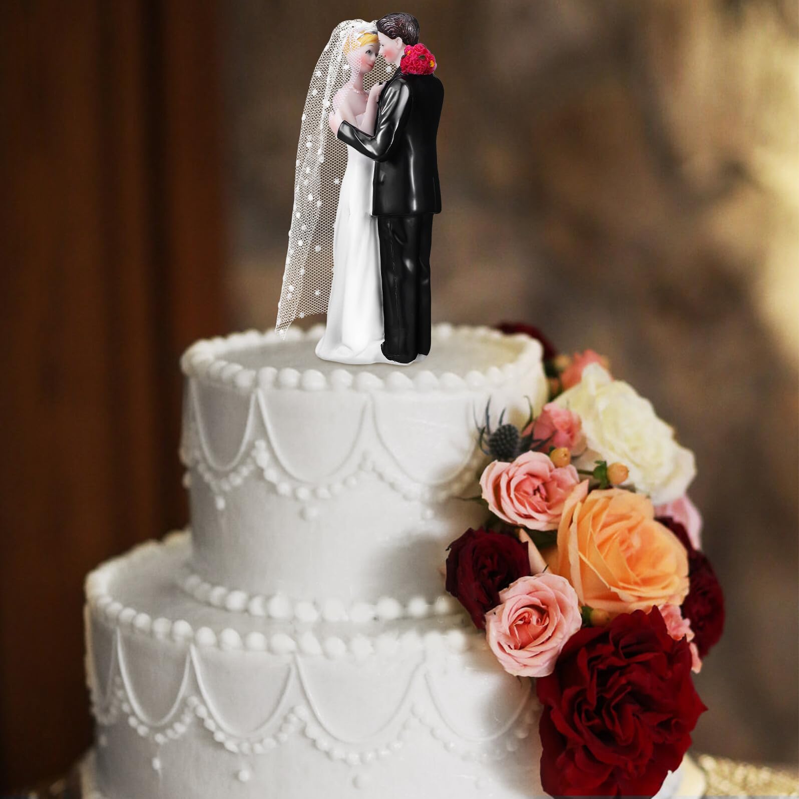 Cake Topper Matrimonio in Resina Elegante Decorazione per Torta Sposi Non Facile da Sbiadire Sicuro da Usare per Festa di Nozze