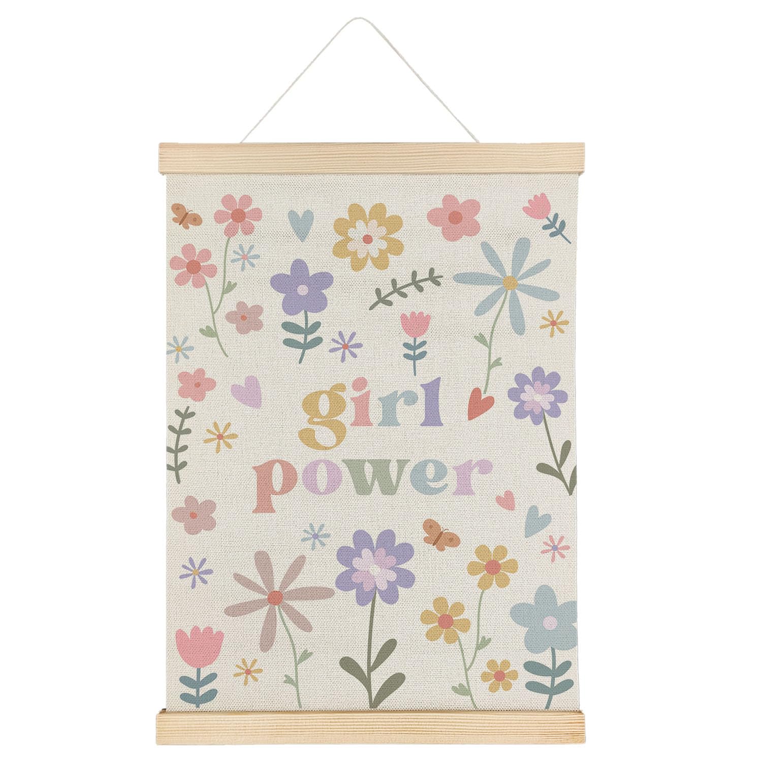 Qvapt Boho Girl Power Poster - Boho Girl Power Playroom Nursery Wall Art,Girls Room Playroom Nursery Decor Posters 12x16 with Hanger