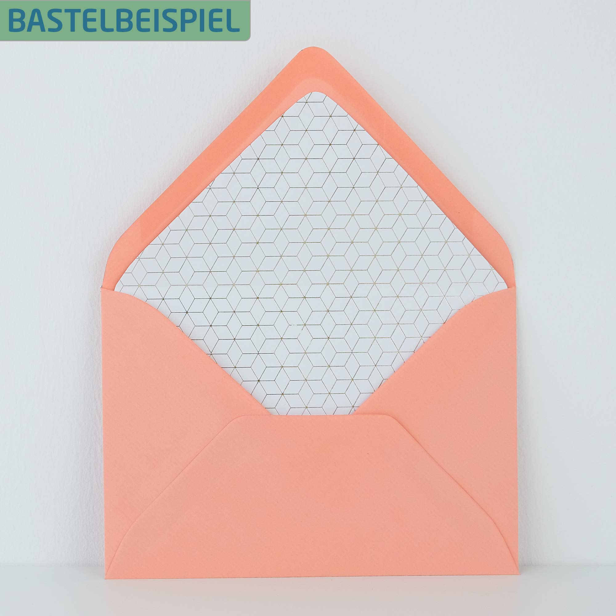 PAPERADO 250 kopert DIN długiej/DL samoprzylepne - flamingi prążkowane - 100 g/m² koperta bez okienka 22 x 11 cm - koperty z klejem, szeroka klapa
