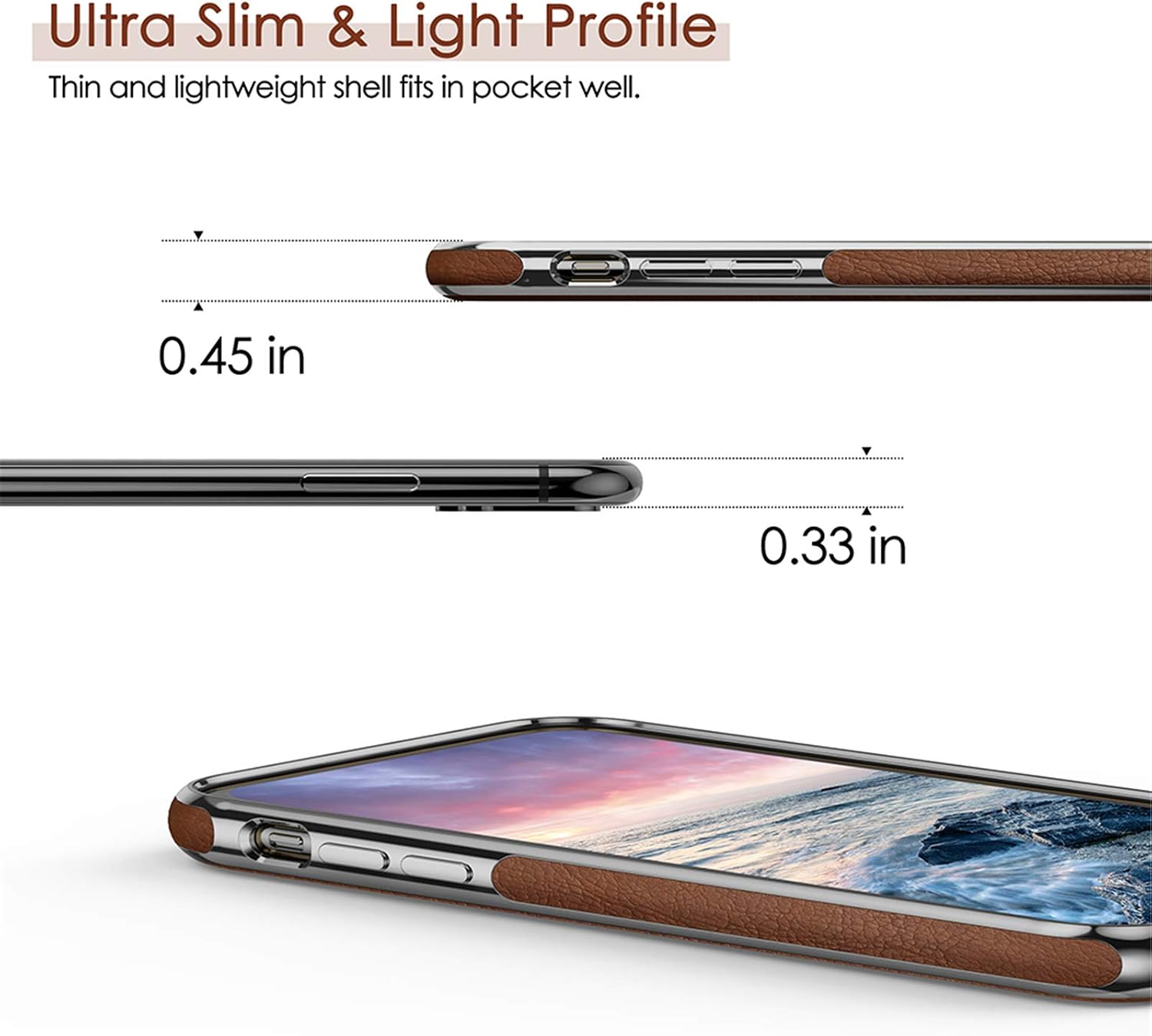 LOHASIC iPhone 11 Case, Slim Thin Luxury PU Leather Non Slip Soft Grip Flexible Shockproof Cases Compatible with Apple iPhone 11 6.1 inch New Version - Brown