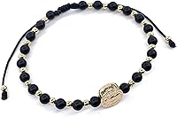 Vista 37 de Pulsera ajustable con moneda de San Benito y cuentas redondas naturales de coral rojo para mujer