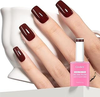 Red Gel Polish, 0.5 Fl Oz HEMA & TPO Free Dark Cherry Red Gel Nail Polish Soak off U V LED Fall Winter Nail Art Design Manicure Salon for Women Girl