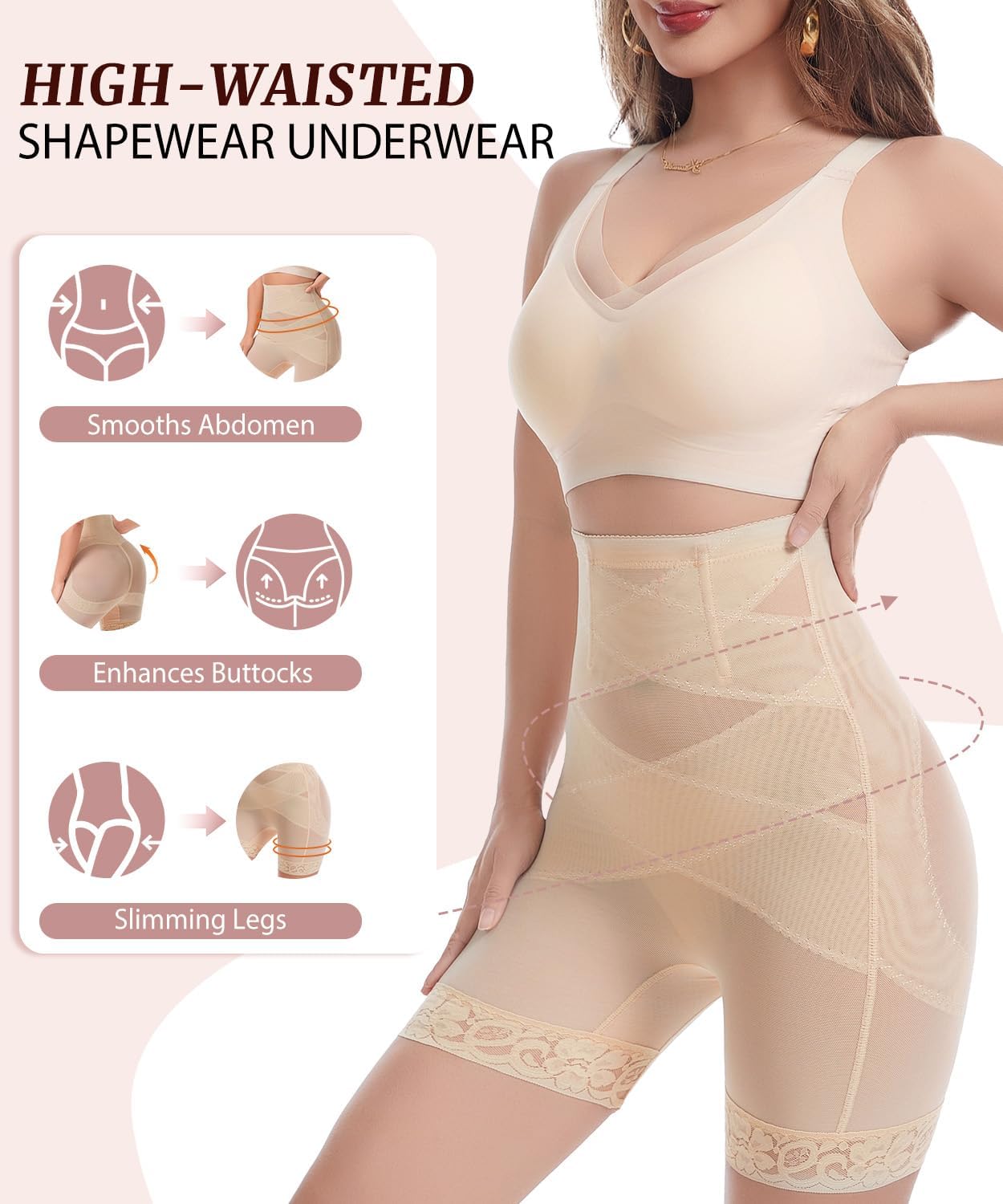 Dulchany Shapewear Tummy Control for Women Body Shaper Shorts High Waisted Butt Lifting Panties Girdle Underwear - Image 5