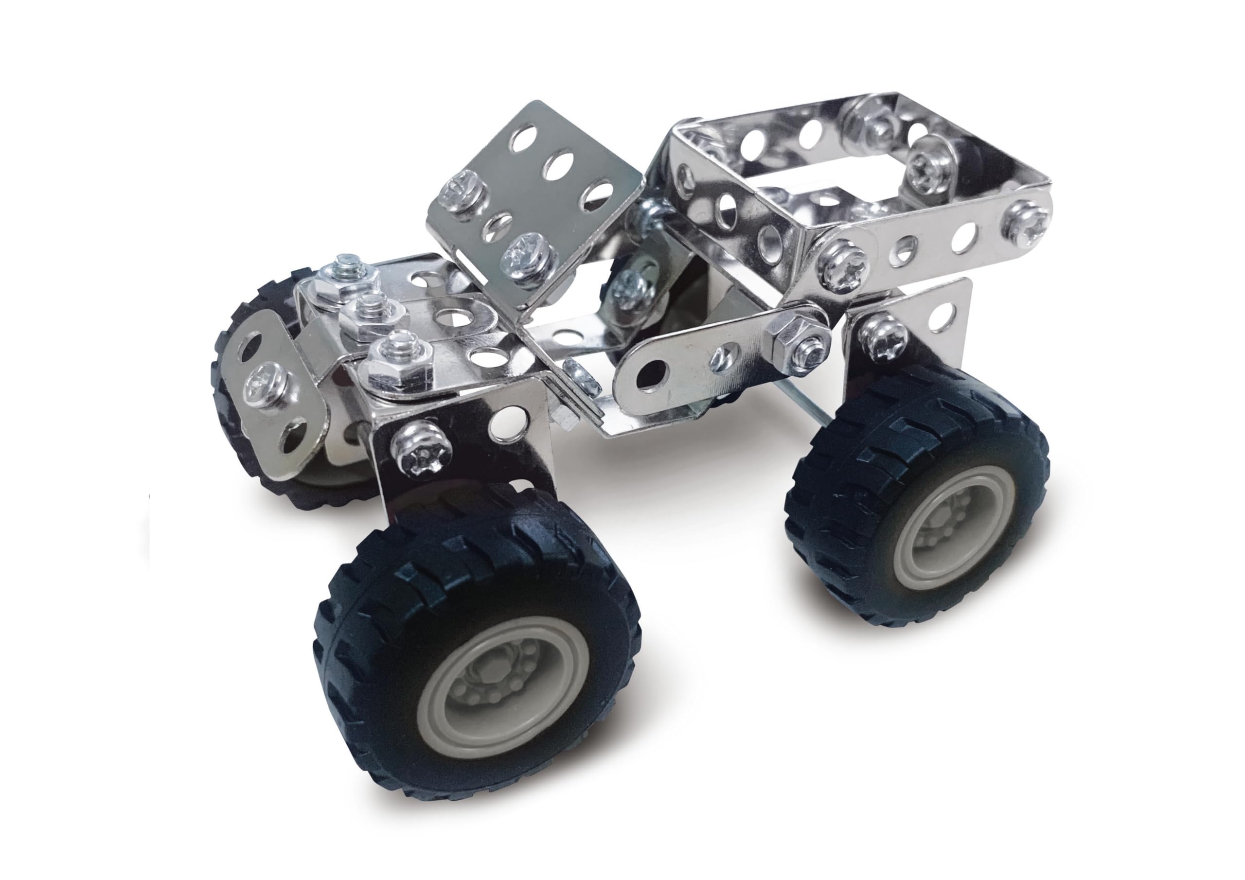 Coach House Partners Mini Builder Series Dune Buggy Metal Construction Set – Stainless Steel, 84 Pieces, Tools Included, Enhance Dexterity Skills