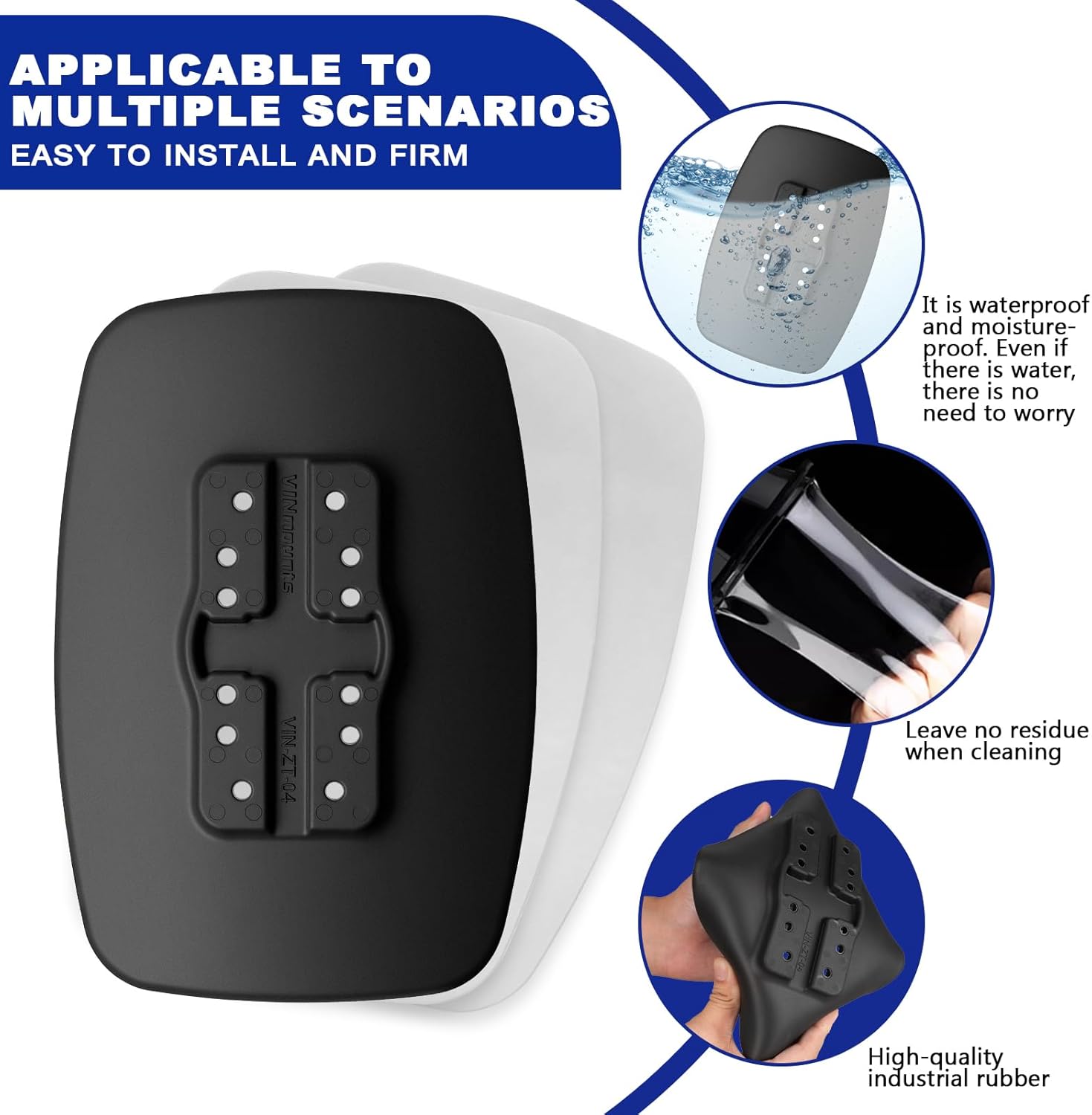 Glue-On Pad for Inflatable Kayaks,Compatible with 1" and 1.5" Size Round Ball Bases,with Two Double Sided Adhesive Pads,Inflatable Boat Accessories