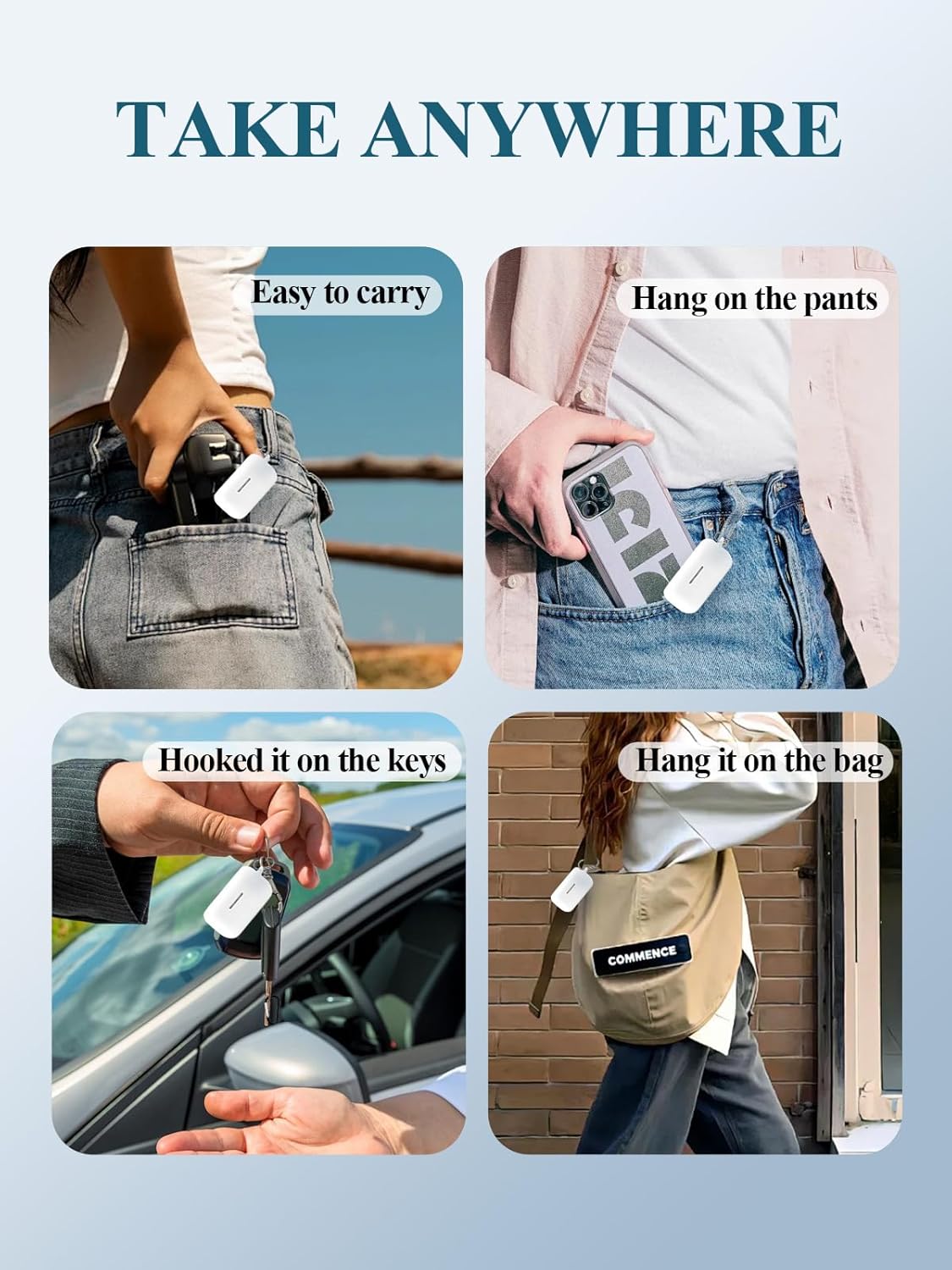 Case for Technics EAH-AZ100 Hi-Fi Wireless Earbuds, Soft Silicone Protective Portable Scratch Shock Resistant Shell with Cleaner Kit & Carabiner & Lanyard,White - Image 8