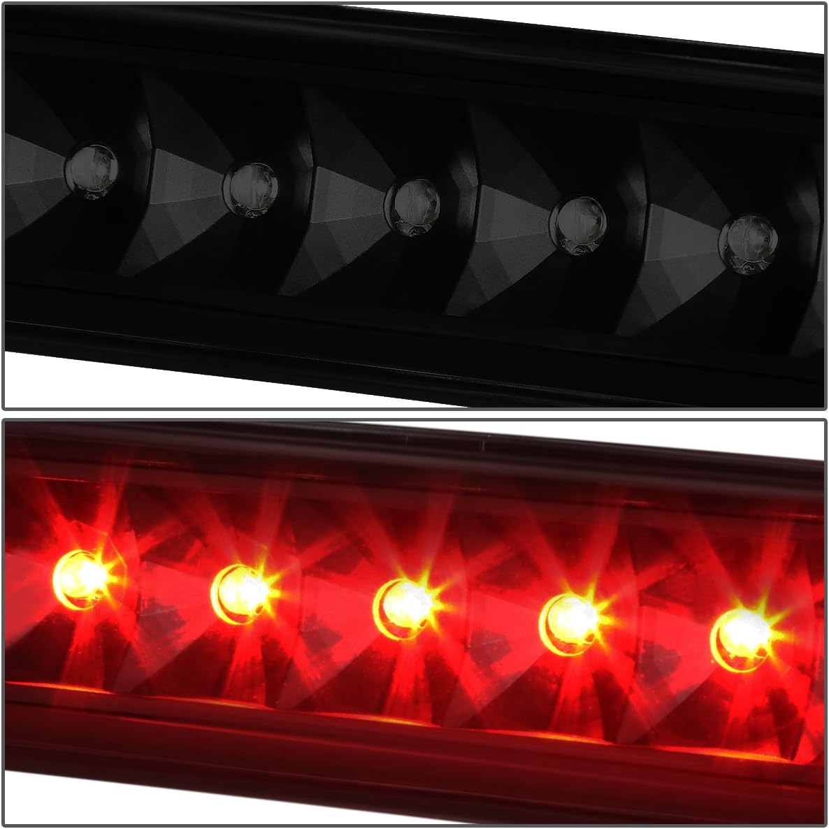 DNA MOTORING 3BL-JW97-LED-BK-SM Black Housing LED Third Tail Brake Light [Compatible with 97-06 Jeep Wrangler]