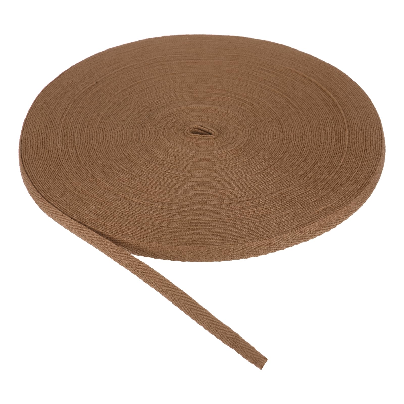PATIKIL Cotton Twill Tape 6mm 23m Cotton Ribbon Bias Binding Tape Herringbone Webbing Trim for Sewing Gift Wrapping Light Coffee