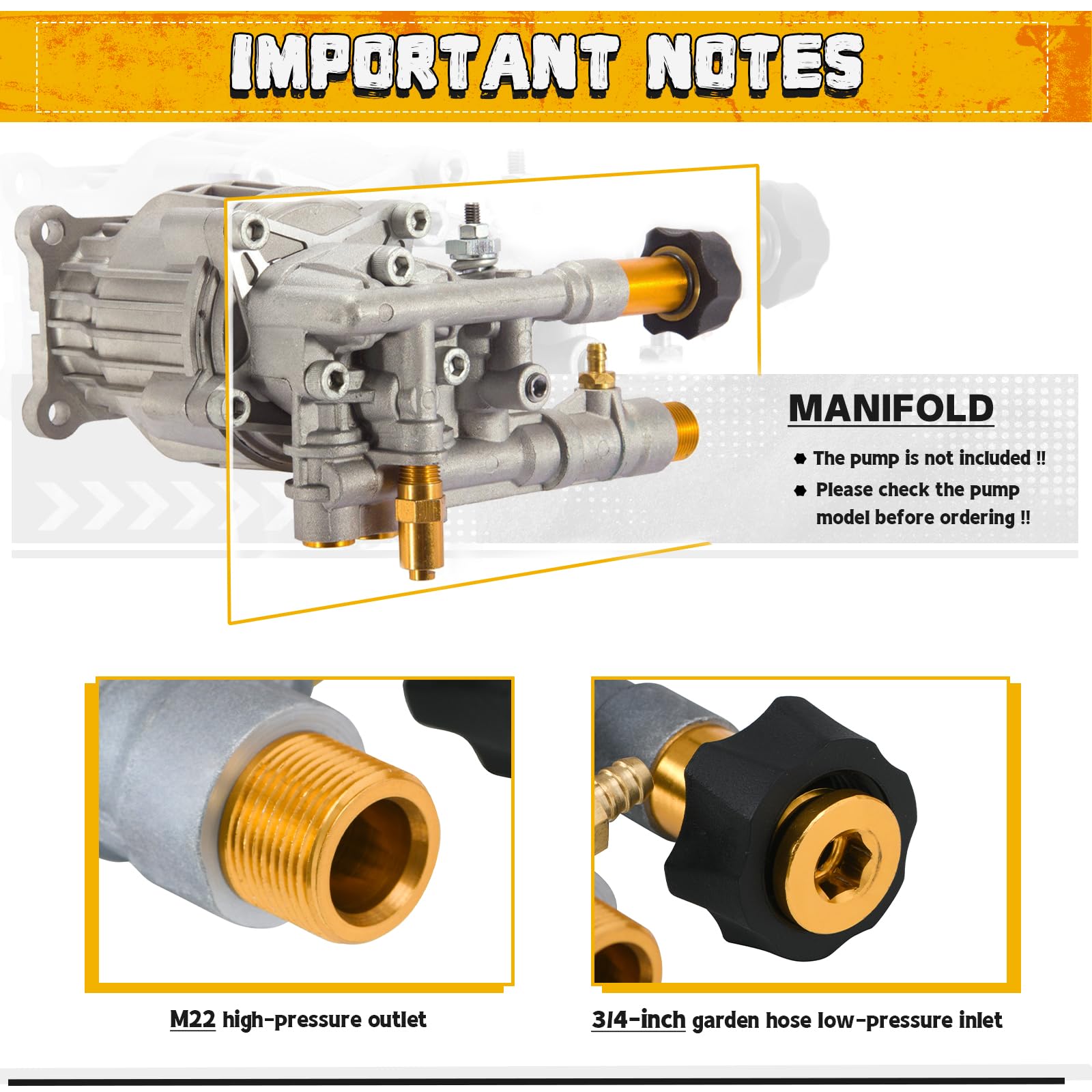 7108366 Kit de repuesto para colector de bomba de lavado a presión para bomba de lavado a presión de limpieza axial 510020 y 520006
