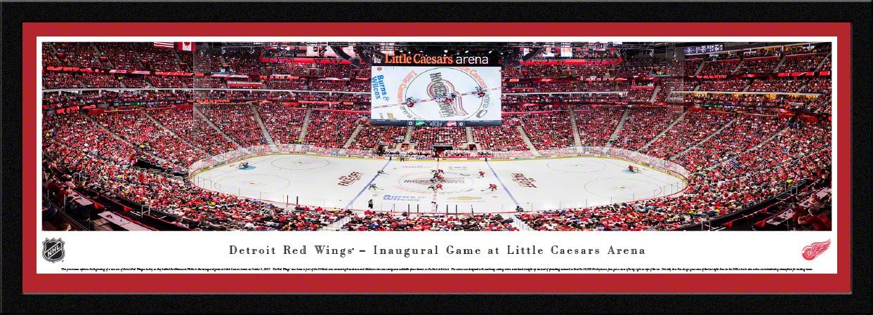 Detroit Red Wings, 1st Game at Lil Caesars - NHL Posters, Framed Pictures and Wall Decor by Blakeway Panoramas