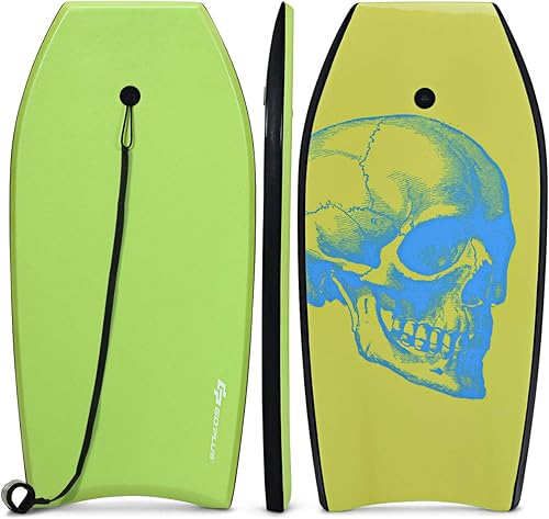 Miniatura 10 de Goplus Boogie Boards para playa, 41, 37, 33 pulgadas, tablero de cuerpo ligero con núcleo EPS, cubierta XPE, parte inferior lisa de HDPE, correa de