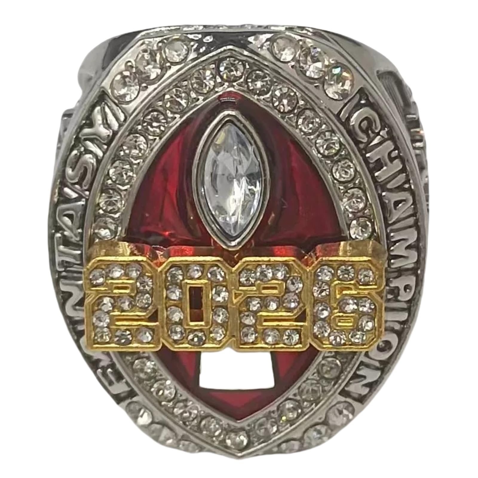 HYKJSHED 2026 Fantasy Football Ring Father's Day Collectibles Championship Ring Display Case