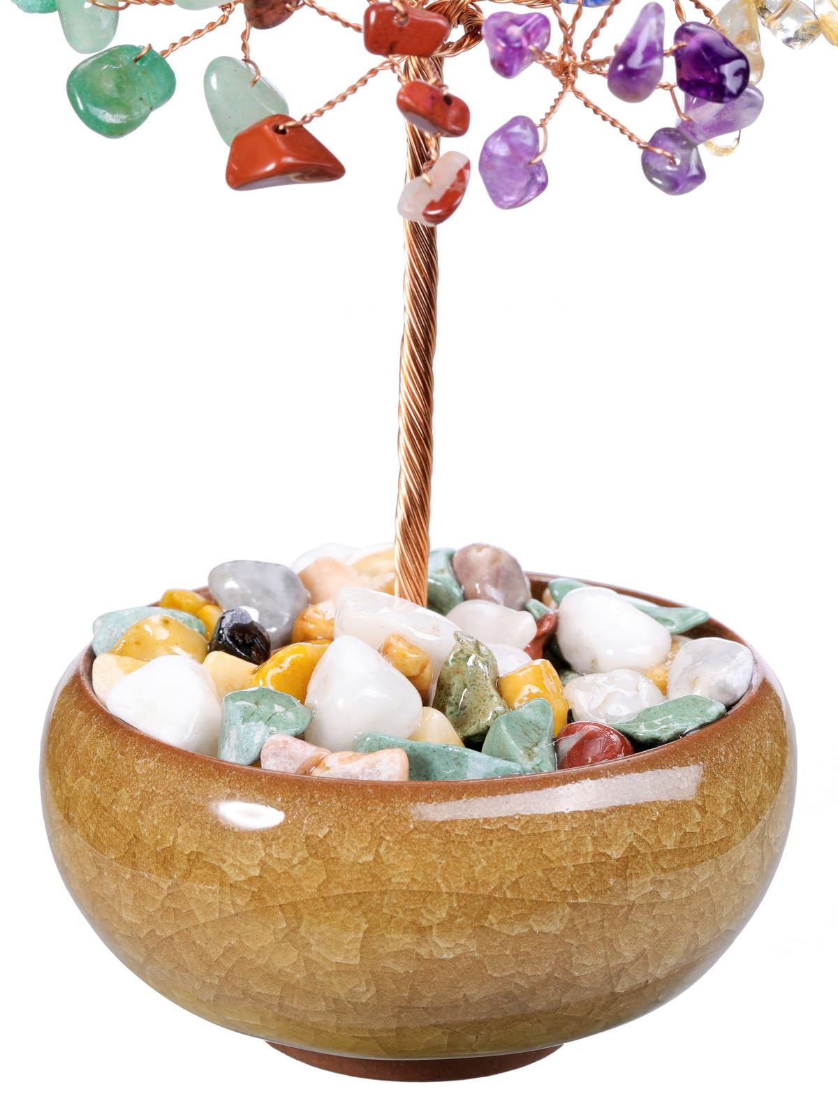 Arbre De Vie En Cristal De Quartz Rose - Décoration Feng Shui, Fait Main, Avec Base En Céramique