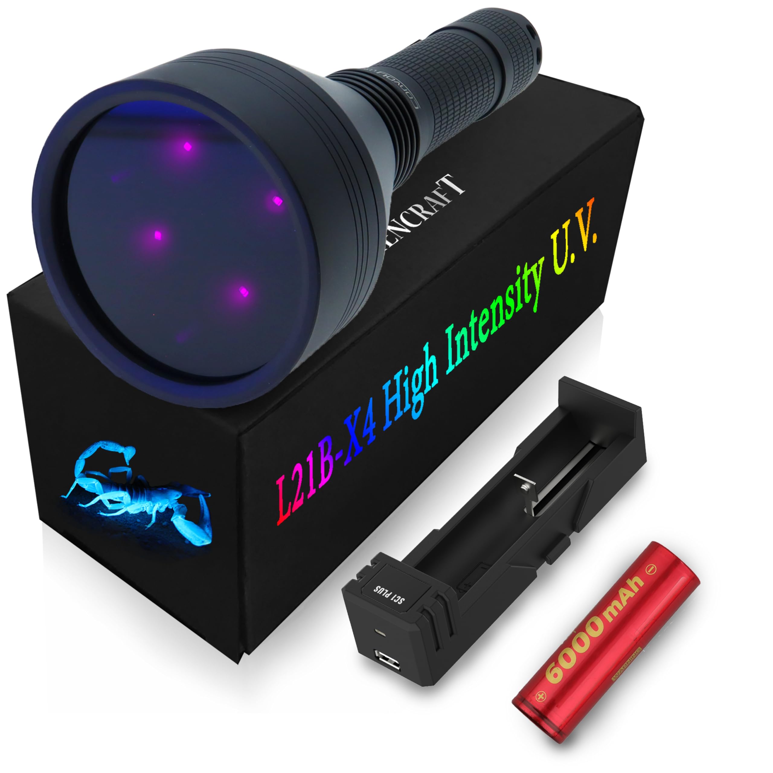 Amazon.com: Convoy L21B-X4 365nm UV Flashlight with ZWB2 Filter by