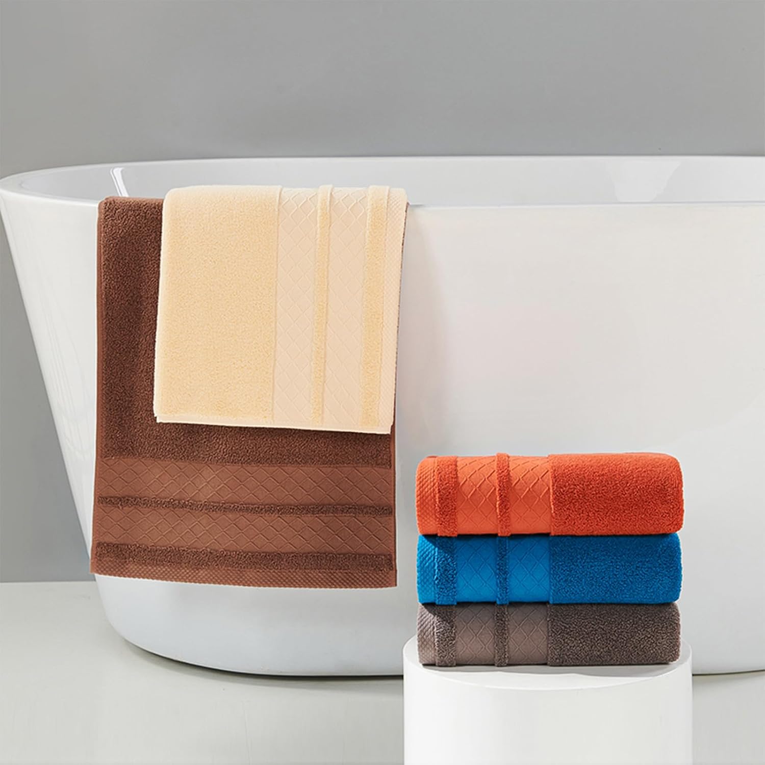 10Pcs Luxury Cotton Hand Towels Highly Absorbent, Super Soft for Hotel spa Bathroom Towel (13in*29in) (Multicolor 10PCS)