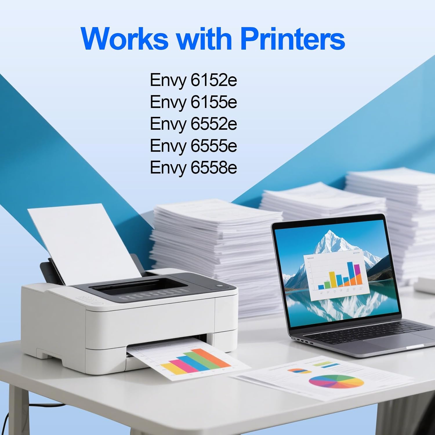 2 Pack 68 Black Ink Cartridge Use for Envy 6152e 6155e 6552e 6555e 6558e Printers (7FP21TN)