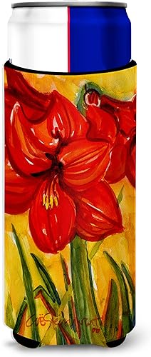 Miniatura 7 de Caroline's Treasures 6077TBC Flower - Funda para enfriar latas para niño alto, lavable a máquina, funda aislante plegable para bebidas