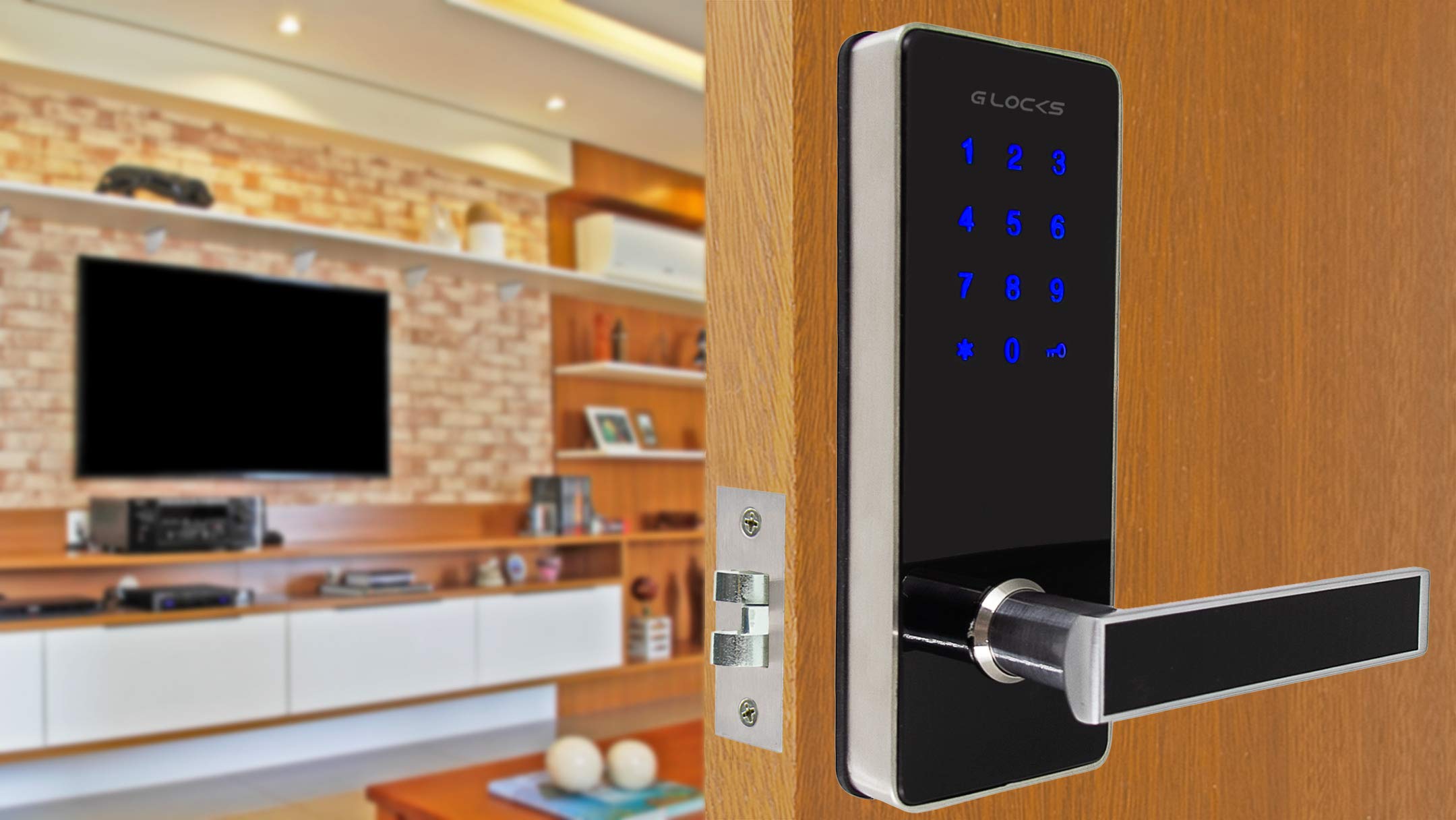 Fechadura Digital G-Locks Ébano 600 Smart Plus Preta Direita