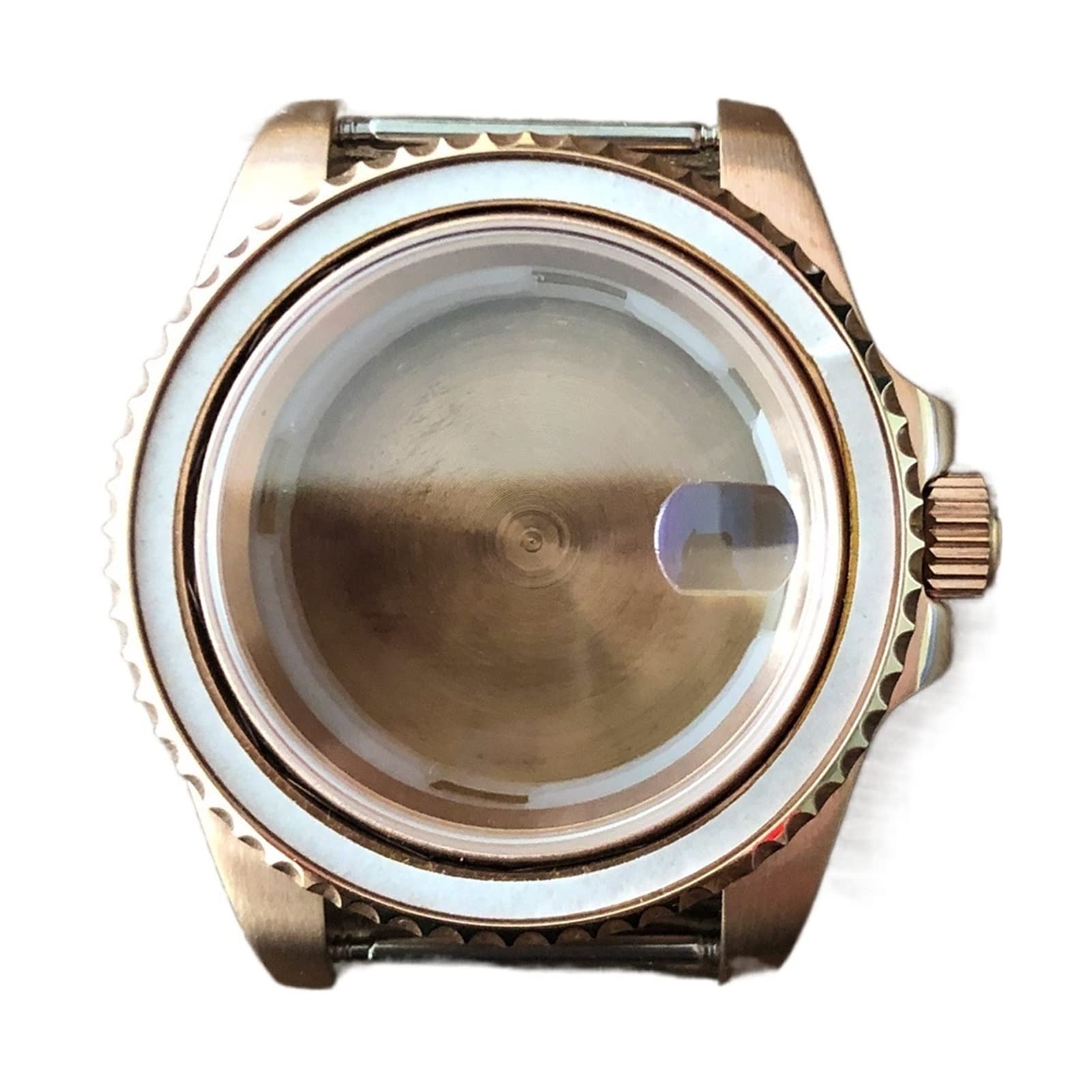 40-mm-Edelstahlgehäuse mit PVD-Beschichtung in Roségold, Saphirglas, einseitig drehbares Armband mit Soundsystem, Uhrwerk 8215/2813