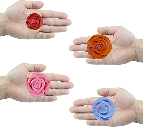 Miniatura 6 de Funshowcase Juego de moldes de silicona de flores grandes, altura de 12 unidades, 0.9-1.7 pulgadas