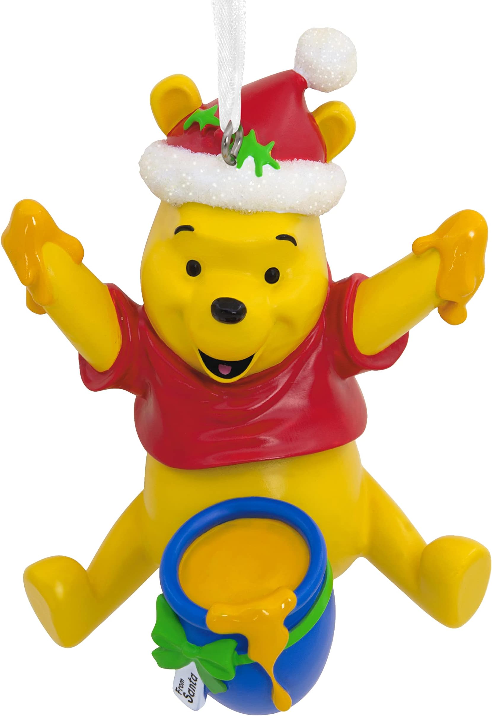 Disney Santa Winnie The Pooh with Honey Pot Christmas Ornament