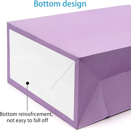 Miniatura 4 de ADIDO EVA 25 bolsas de regalo pequeñas de papel kraft púrpura con asas para recuerdos de fiesta (8.2 x 6 x 3.1 pulgadas)